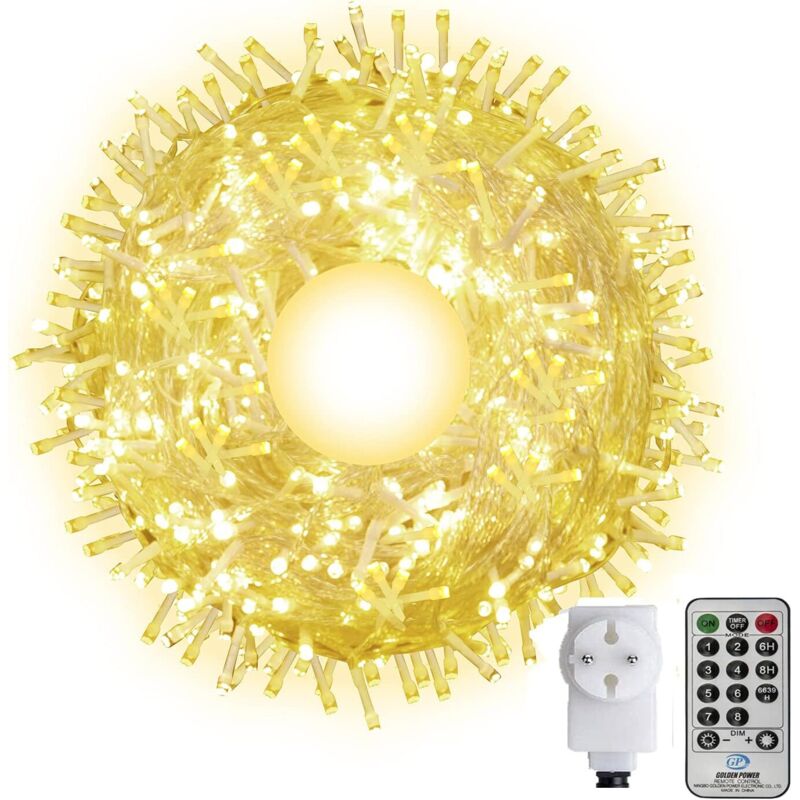 100 m lange Lichterkette für den Außenbereich, Weihnachtsbeleuchtung, Halloween-Lichterkette für den Innenbereich mit Fernbedienung für