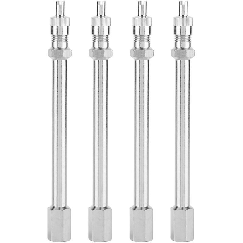 100 mm Chrom-Reifenventil-Verlängerung (4 Stück) - Adapter für Pkw- und Lkw-Felgen