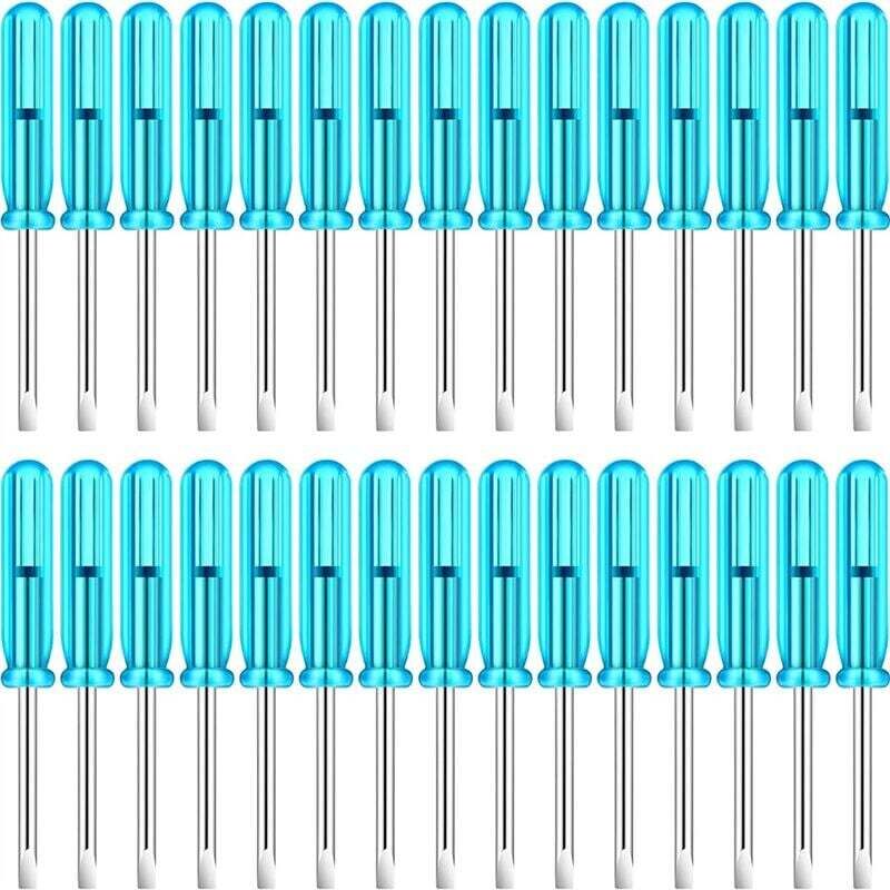 100 Stück 2,0 mm Mini-Schraubendreher mit blauem Griff für Uhren, Mobiltelefone, Festplatten, Kameras, Computer, Reparaturwerkzeuge (Schlitz)