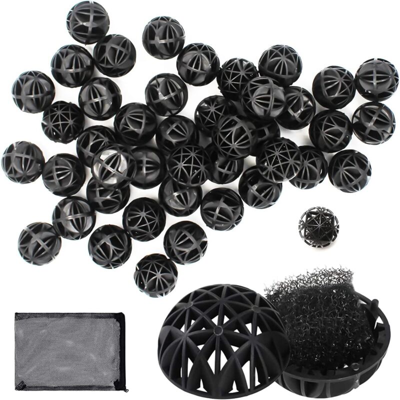 100 Stück Bio-Kugeln für Aquarium Teich Aquarium 30 mm Aquarium Filtration Bio-Kugel für Außenfilter, Aquarium, Teich, Aquarium