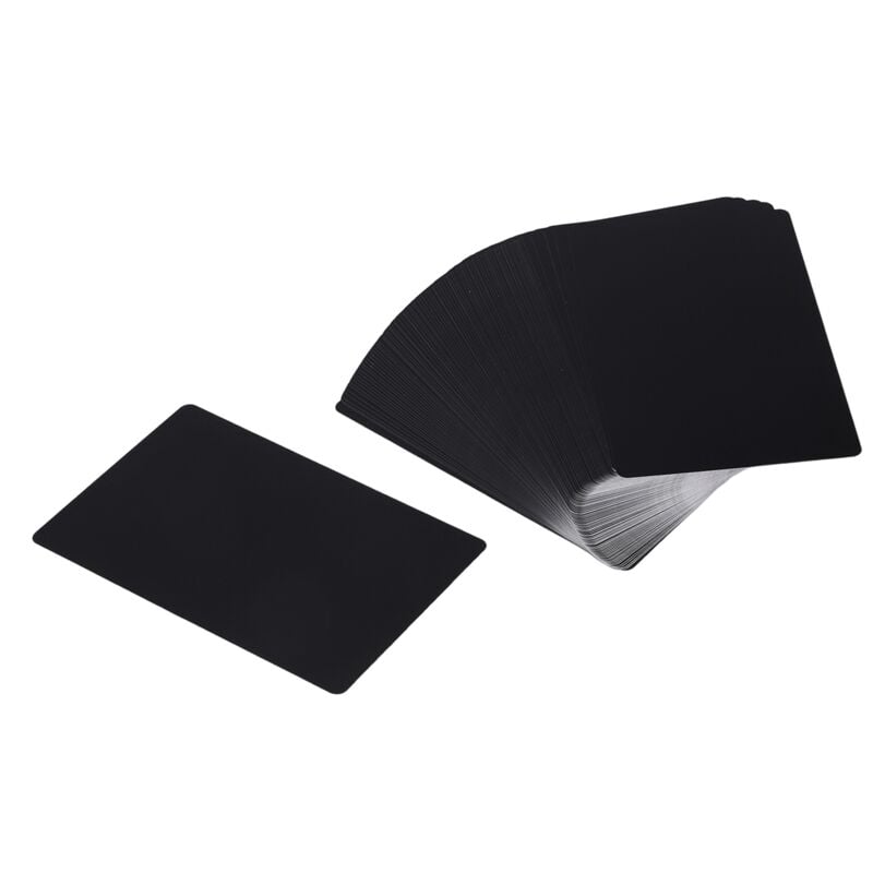 100 Stück Metallgravurrohlinge aus Aluminiumblech, Laser-Visitenkarten, DIY-Geschenkkarten, Mattschwarz