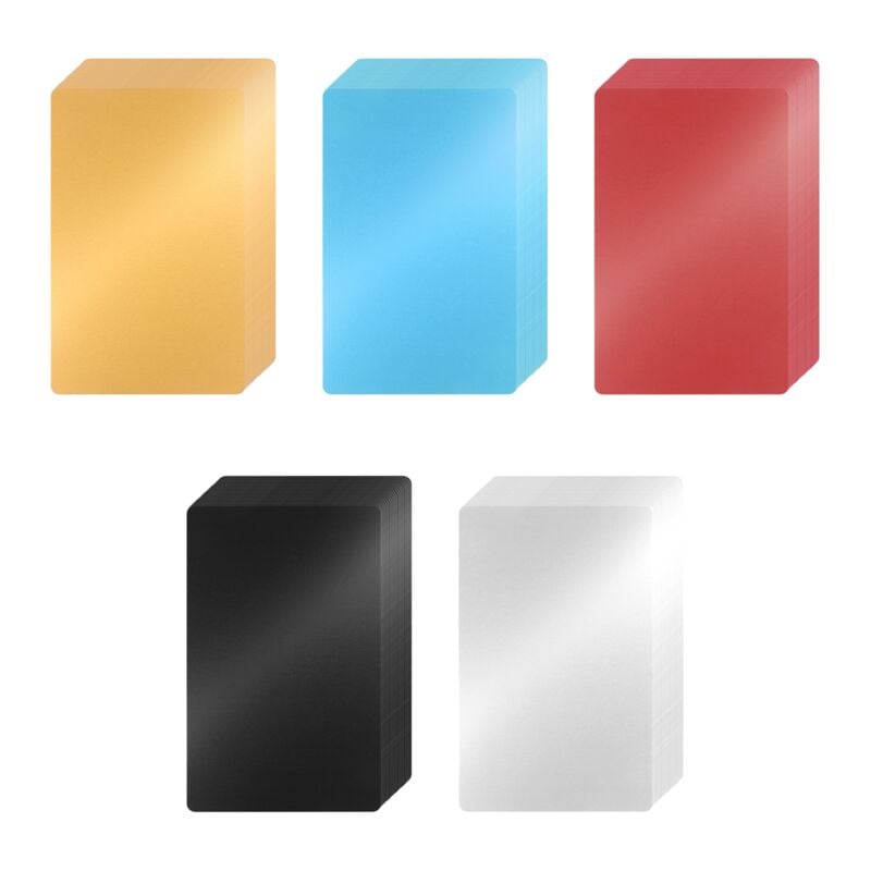 100 Stück Metallgravurrohlinge, buntes Aluminiumblech, 86 x 54 x 0,2 mm