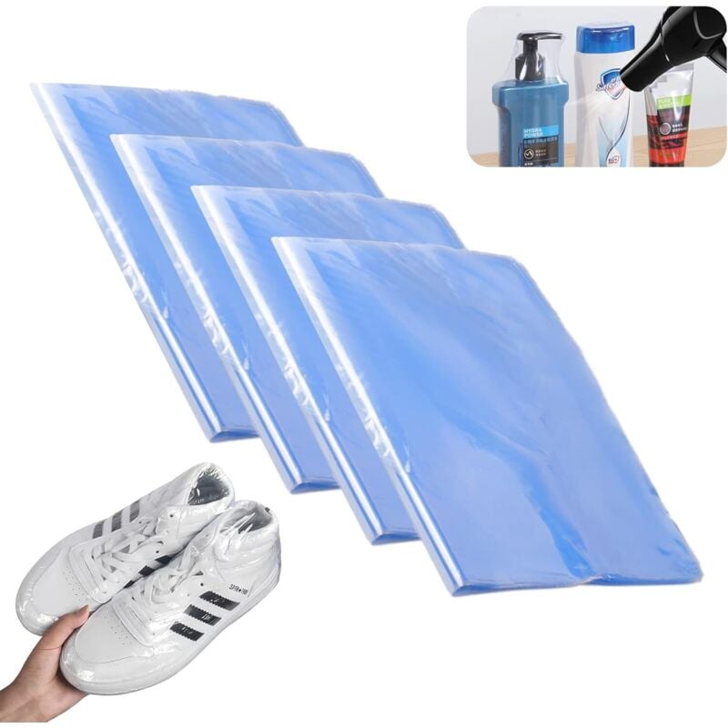 100 Stück Schrumpfbeutel, transparente Schrumpffolie, wärmeschrumpfbare Verpackungsbeutel, wasserdichte, klare PVC-Schrumpffolie für Geschenke,