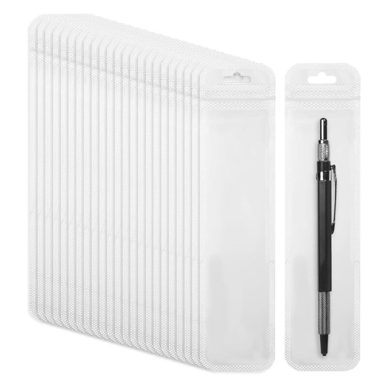 100 Stück Stiftverpackungsbeutel, transparente Beutel für Perlenstifte, wiederverschließbarer Beutel mit Reißverschluss, Aufbewahrungsschlüsselbund