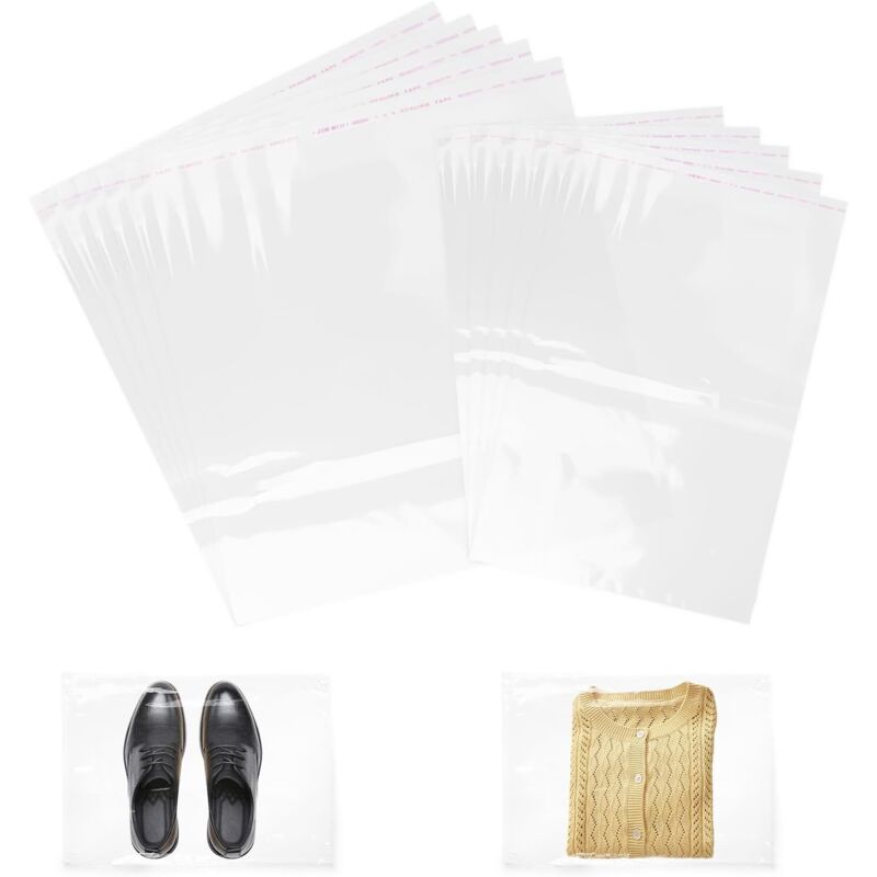 100 Stück transparente Zellophan-, selbstklebende OPP-Kunststoffbeutel für Kekse, Süßigkeiten, Nüsse, Schmuck (30 x 46 cm + 23 x 30 cm)
