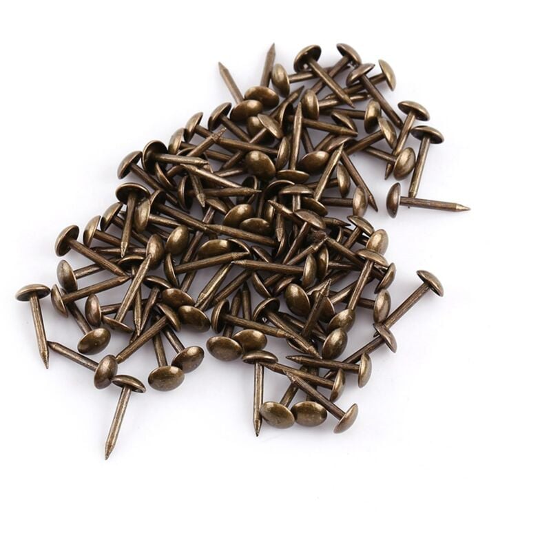 100 stück Vintage Polster Nägel Bronze Metall Tags Dekorative Tack Stud für Möbel Sofa Schuh Tür Karte Foto Befestigung(6 14mm-6 14mm)