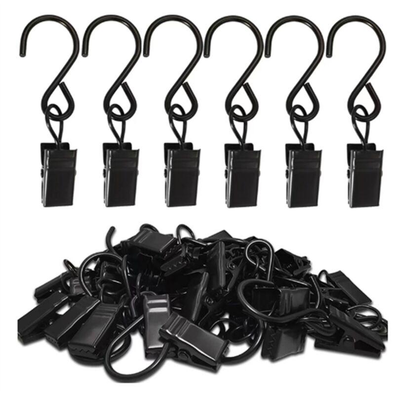 100 stücke Metall S Haken Vorhang Clips Hängen Party Lichter Clip Kleiderbügel Foto Camping Outdoor Dekoration Zelte