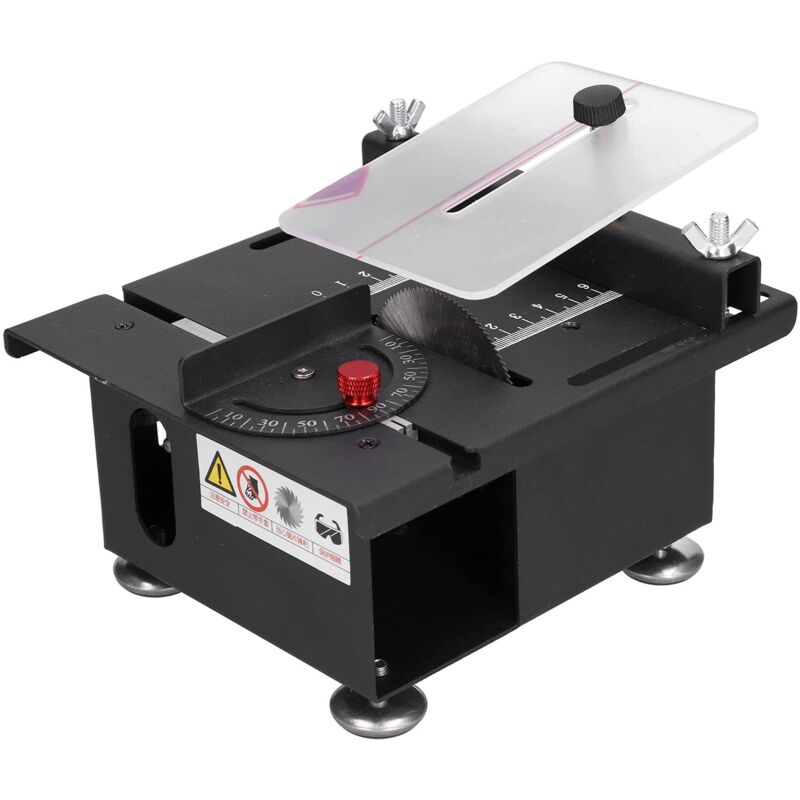 100-W-Mini-Tischkreissäge mit Führungsschiene, verstellbare Schneidemaschine, 110–240 V, Holzsäge für Hartholz, Aluminiumstangen, Acryl (EU-Stecker)