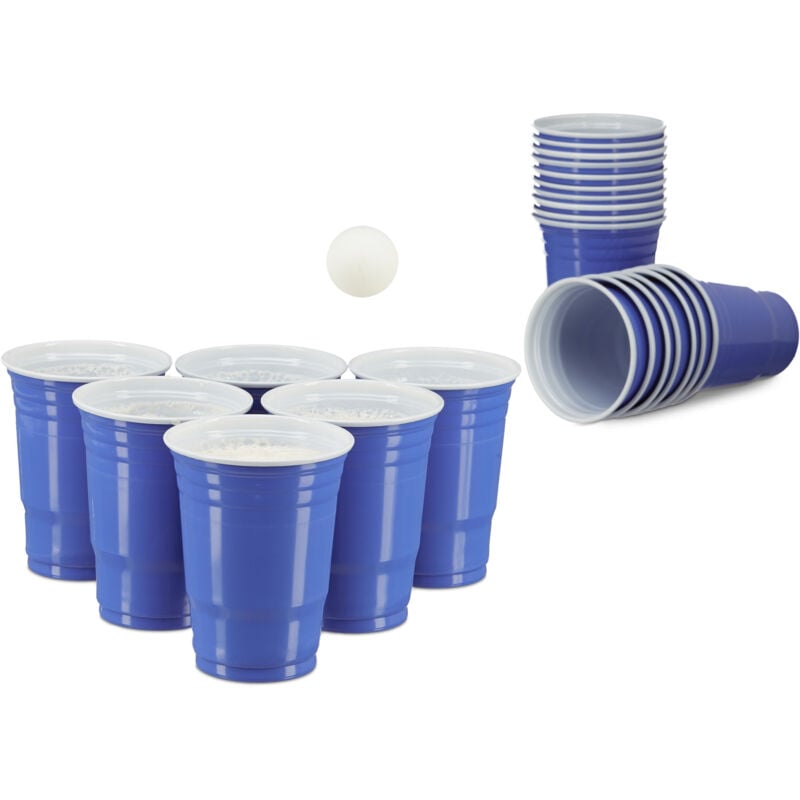 200 x Beer Pong Becher, stabiler Plastikbecher, Partybecher 16 oz/ 473 ml, Trinkbecher Softdrinks u. Bier, blau