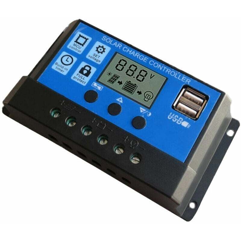 100A Solarpanel-Controller Solar-Ladecontroller LCD-Bildschirm Straßenlaternen-Ladesystem PWM-Controller Auflademanagement Dual-USB-Ausgangscontroller