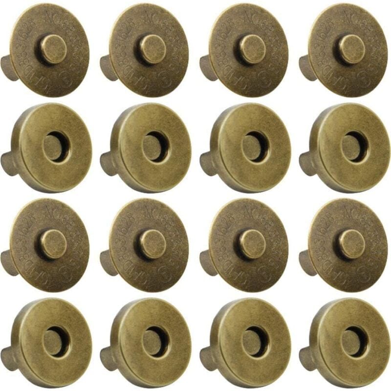 100 Stück magnetische Druckknöpfe für Handtaschen, Kleidung, Leder (14 mm, Antikmessing)