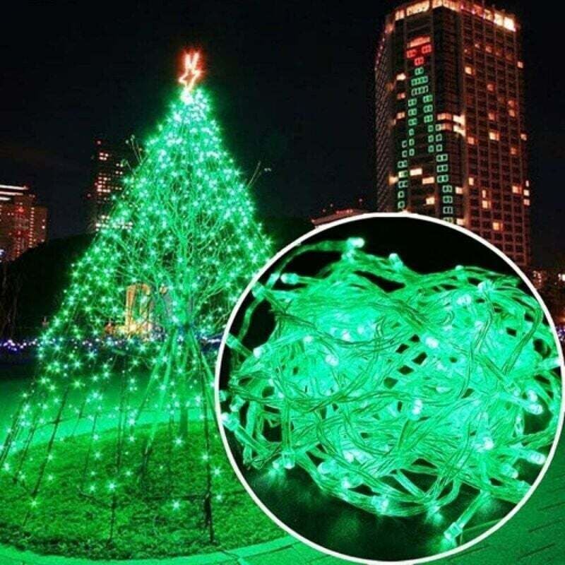 100M 600 led Lichterkette Karneval Hochzeit Außen Innen Gartenbeleuchtung, led Baum Lichterkette für Weihnachtsbaum Dekoration Pavillon Girlande, Grün