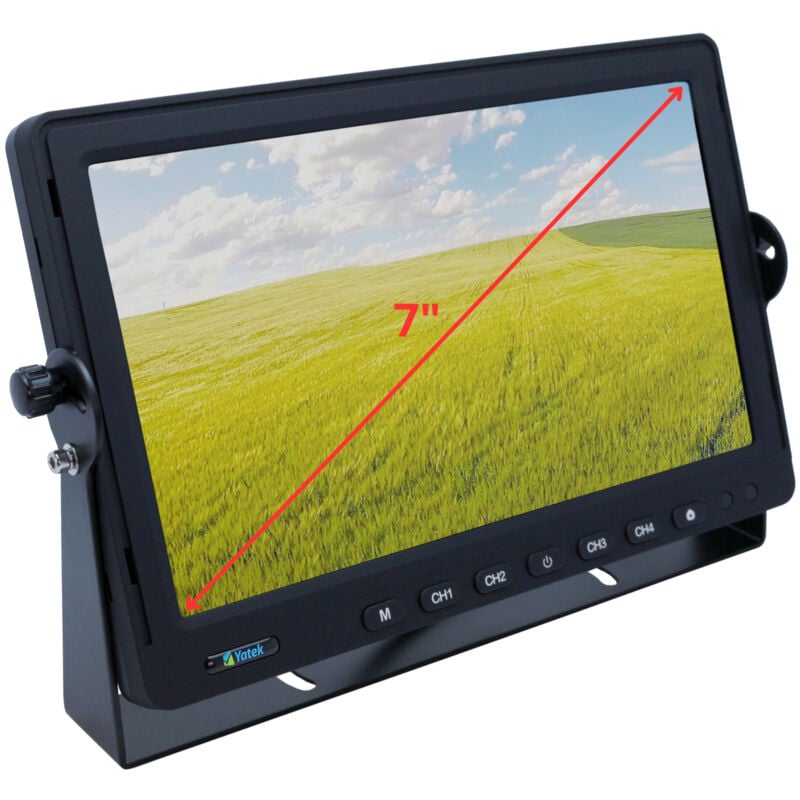 10,1'-Fahrzeug-Rückfahrmonitor unterstützt AHD 1080P-Kameras, mit DVR zur Bildaufzeichnung, 4 Eingänge enthalten Rahmen und Fuß, schwarz