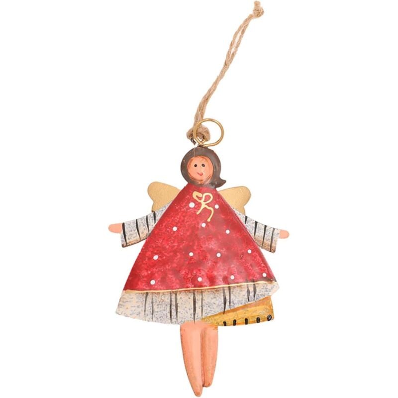 107,5 cm Rot Schmiedeeisen Engel Anhänger 1 Stück Alte Weihnachten Anhänger Hängende Verzierung Weihnachten Urlaub Dekoration