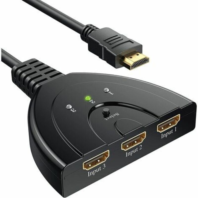 Lablanc - HDMI-Switc,HDMI-Switch 3 Ports hdmi Switch Selector Splitter Handbuch,3 Eingänge zu 1 Ausgang HDMI-Umschalter,Full hd 4K/3D wird mit