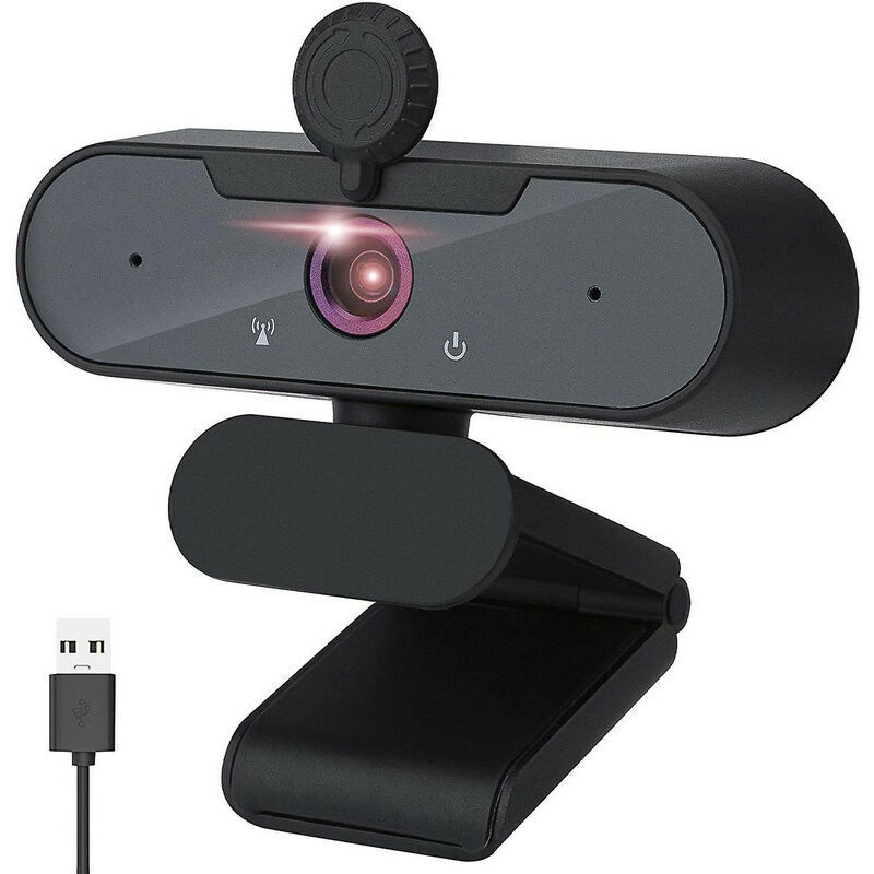 1080P-Webcam mit Mikrofon, PC-Webcam mit Kameraabdeckung, Full-HD-USB-Webcam für Videochats, Videokonferenzen, Studium, Aufnahmen, Spiele,