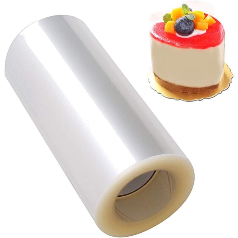 10cm 10m Kuchen Kragen, Transparent Kuchen Band Blatt für Mousse Kuchen Film PP Rolle für
