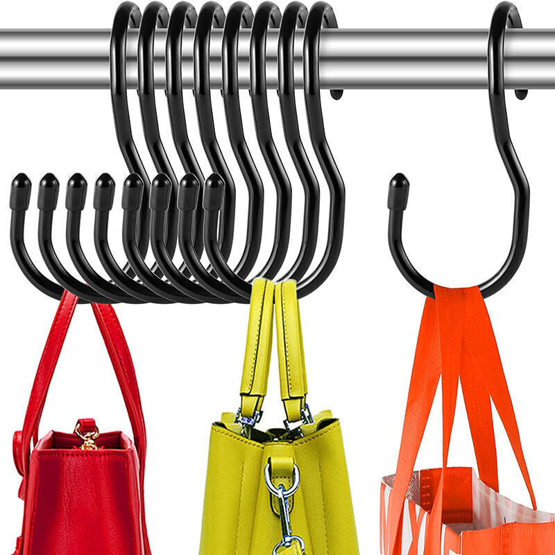 10er-Pack S-Haken für den Kleiderschrank, einzigartige Haken mit gedrehtem Design für Handtaschen, Geldbörsen, Handtaschen, Gürtel, Schals, Hüte,