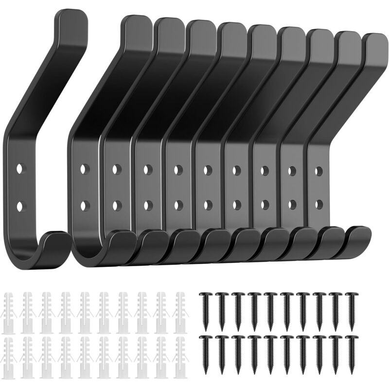 10er Pack Wandhaken zum Einschrauben für Akustikplatten, Wandpaneele, Schlafzimmer, Wohnzimmer, Badezimmer, für Garderobe, Jacken