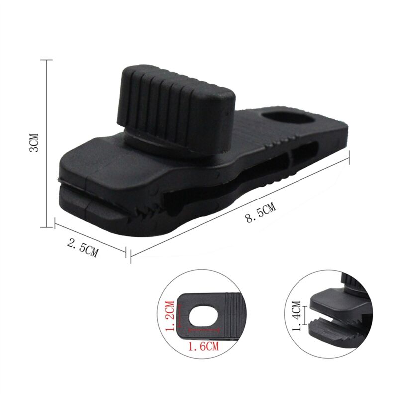 Tlily - 10Pcs Markise Seil Klemme Plane Clip Wiederverwendbare Zelt Krokodil Baldachin für Markisen Camping Schwarz