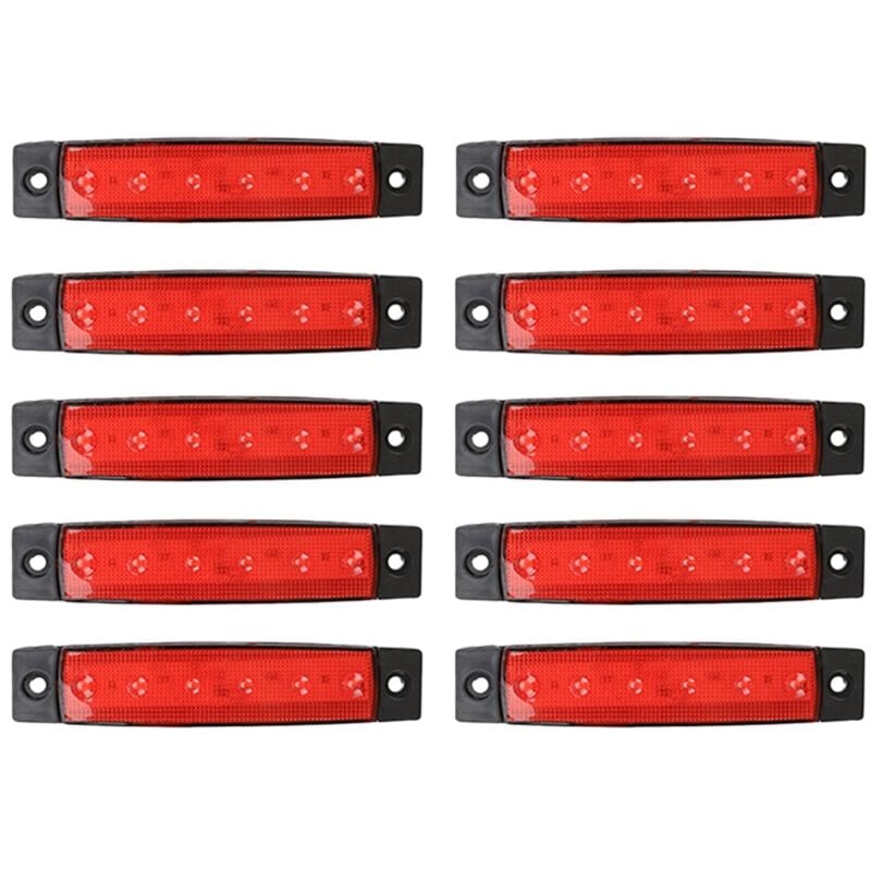 10x 12V led Rot Freiheit Seite Marker Licht Anzeige Lampe Streifen Lkw Anhänger Lkw