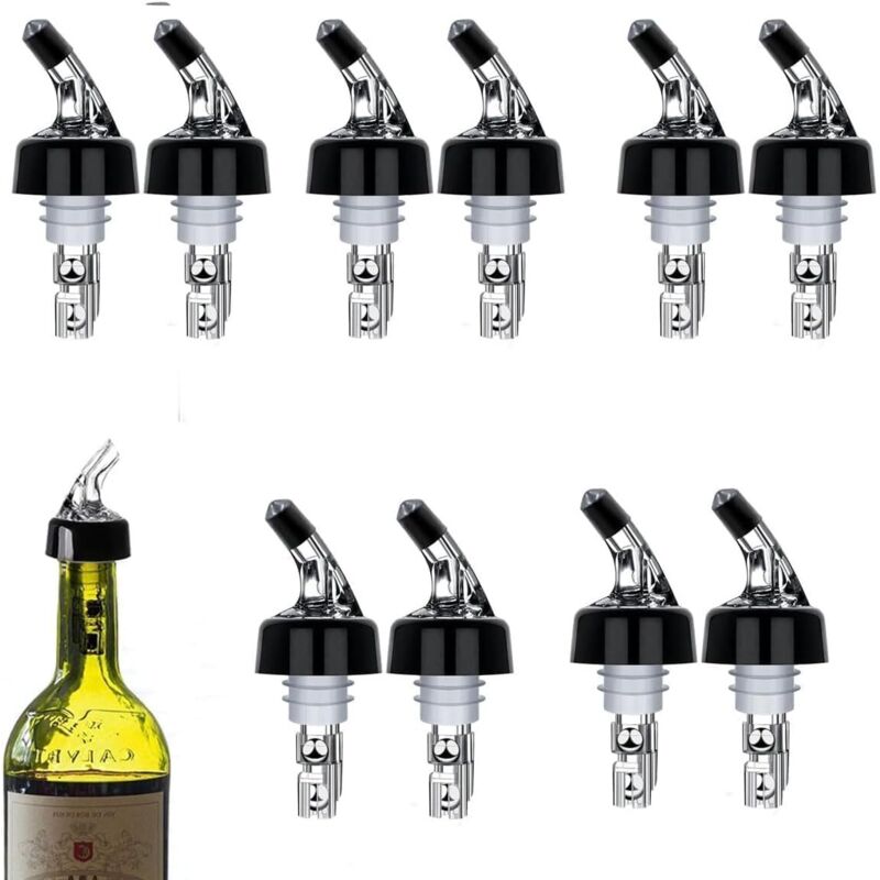 10x Automatischer Portionsausgießer 30ml – Schneller Dosierverschluss für Spirituosen, Wein, Cocktail Bar
