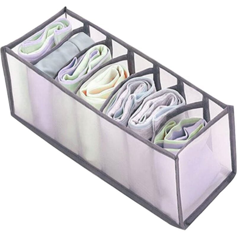(7 Fächer) Faltbarer Schubladen-Organizer – 1 Stück Unterwäsche-Aufbewahrung, Kommoden-Kleider-Organizer für Socken, Unterwäsche, Babykleidung,
