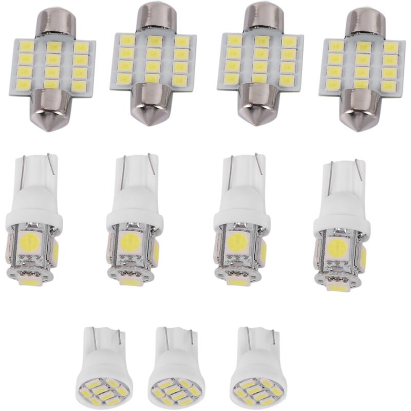 Tlily - 11 Pcs Weiß led Lichter Innen für T10 & 31mm Karte Dome Lizenz Platte Lampe