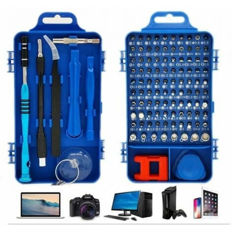 110-in-1-Präzisionsschraubendreher-Set, Mehrzweck-Magnetschraubendreher-Set für Laptop, Mac, Uhr, Spielzeug, Schmuck, Brillen, Geräte (blau)