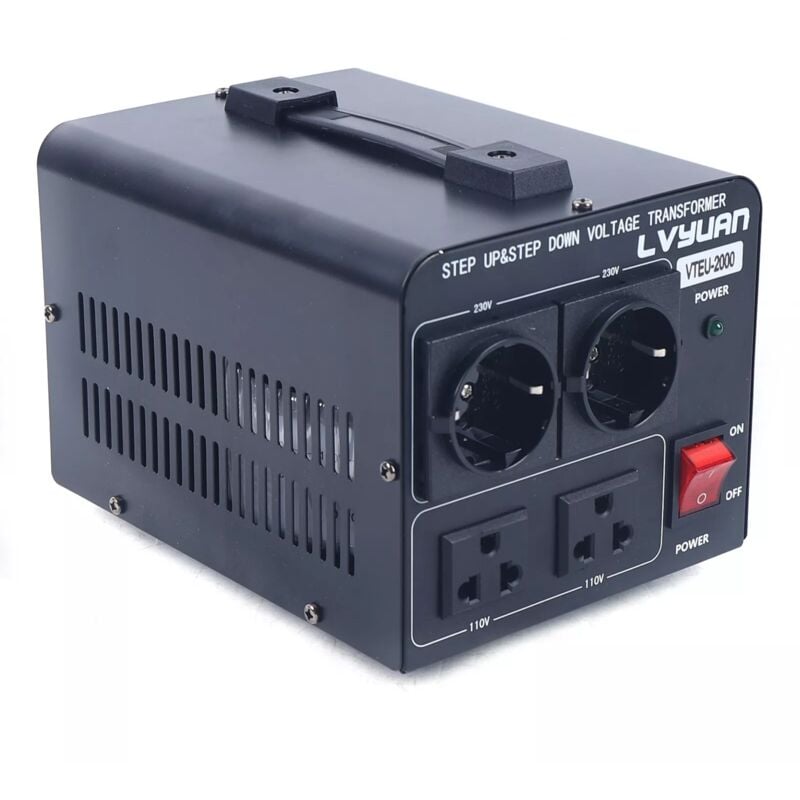 Gojoy - 110V auf 230V Step Up & Step Down Voltage Converter, 50Hz auf 60Hz 2000W Spannungswandler Transformator Konverter