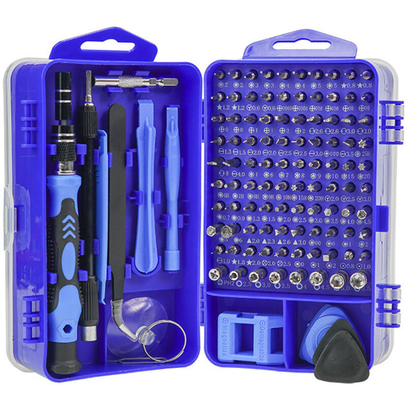 115-in-1-Mini-Schraubendreher-Set (blau) Präzisions-Schraubendreher-Set für Waschmaschine, Klimaanlage, Kühlschrank, Auto, Elektrik