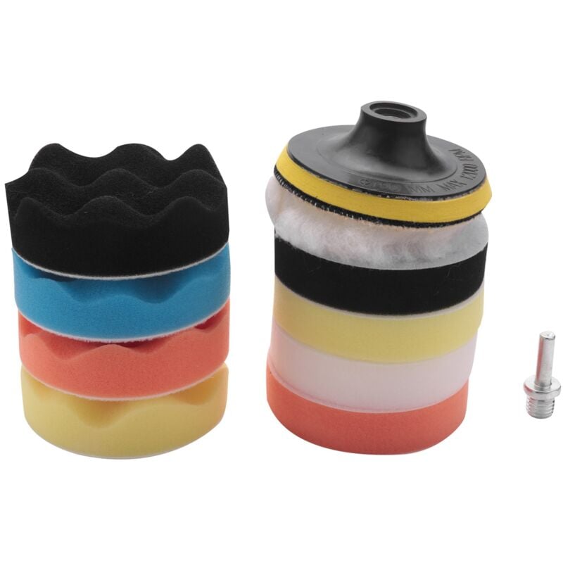 11x Polierschwamm Set 100mm Poliermaschine Polierset Polierschwaemme