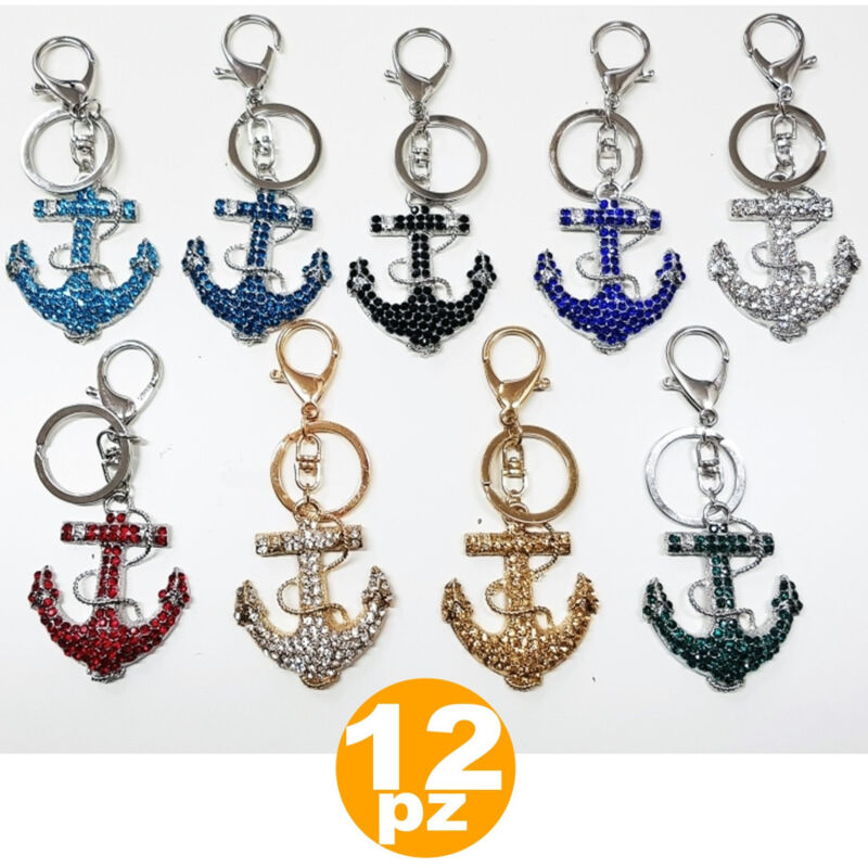Trade Shop - 12 bunte meer anker hochzeit gefälligkeiten 18 jahre geburtstag glitter schlüsselanhänger -