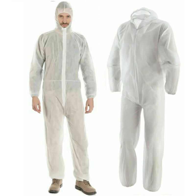 12einweg-Arbeitsoveralls,einweg-Arbeitskleidung,manschetten,reißverschluss,overall,kapuze,schutz