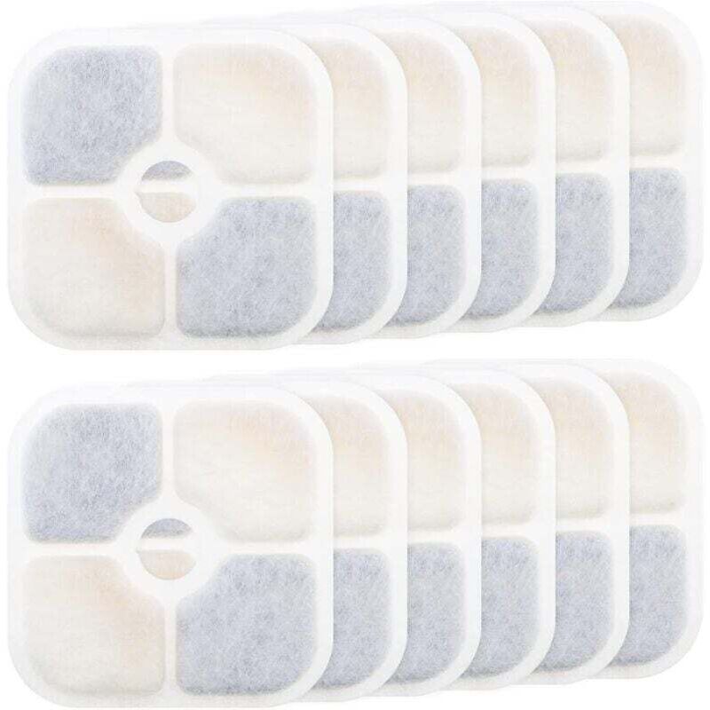 12 Ersatzfilter für Haustierbrunnen, kompatibel mit Catit PIXI 43717 Katzenbrunnen, 8,4 x 8,4 cm