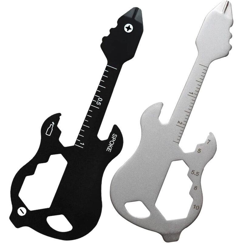 12-in-1 Multifunktionswerkzeug: Gitarren-Schlüsselanhänger, Taschenwerkzeug, Brieftaschenwerkzeug, Flaschenöffner-Schlüsselanhänger
