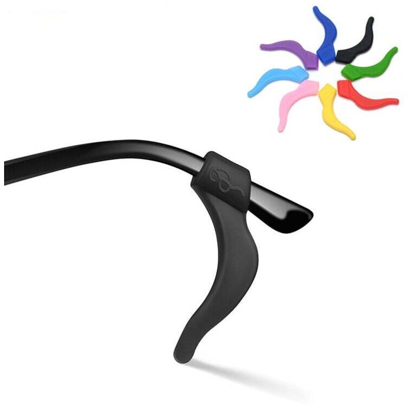 12 Paar rutschfeste Silikon-Ohrhänger-Sonnenbrillen, neue lässige Brillengestelle, Accessoires, große Größe, schwarz