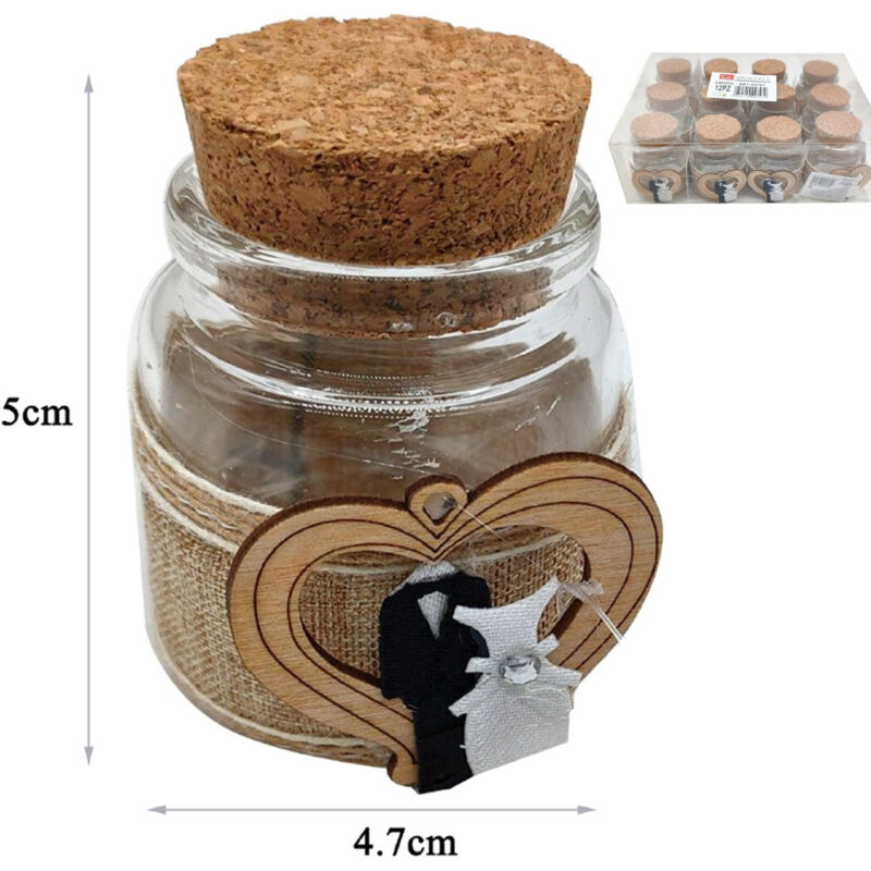 Trade Shop Traesio - Trade Shop - 12 Stück Partygeschenke Partygeschenke Ampullen 5 x 4,7 cm Herzen Konfettihalter Hochzeit -