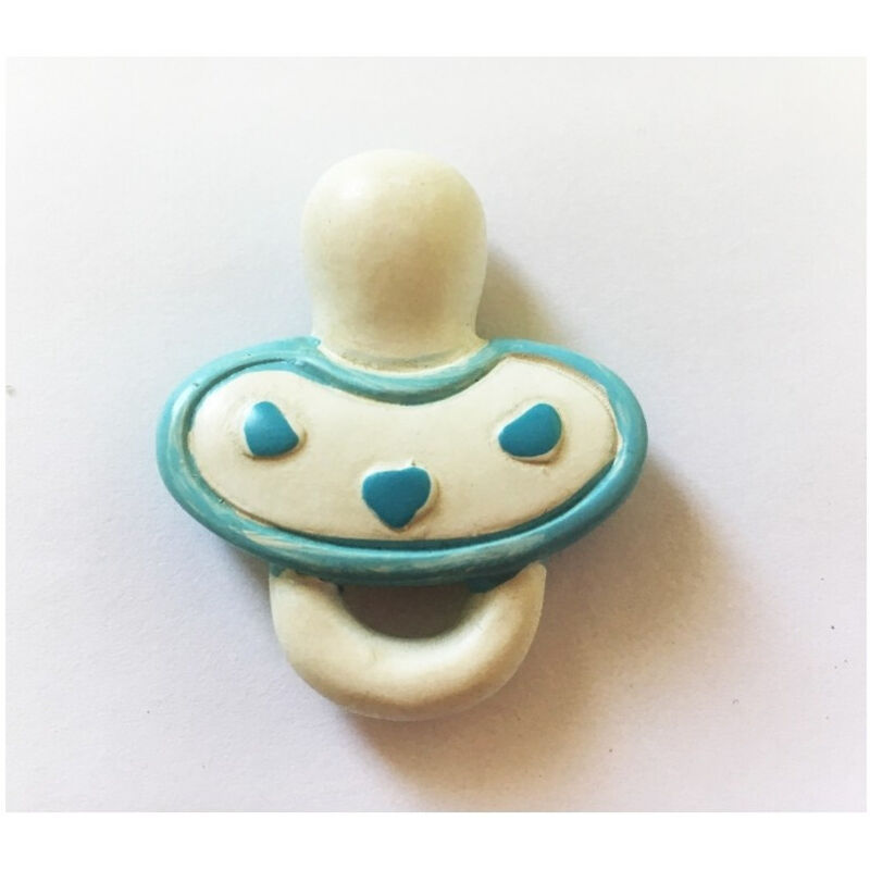 Trade Shop Traesio - Trade Shop - 12 Stück Partygeschenk blau Keramik Schnuller Magnet Taufe Geburt -