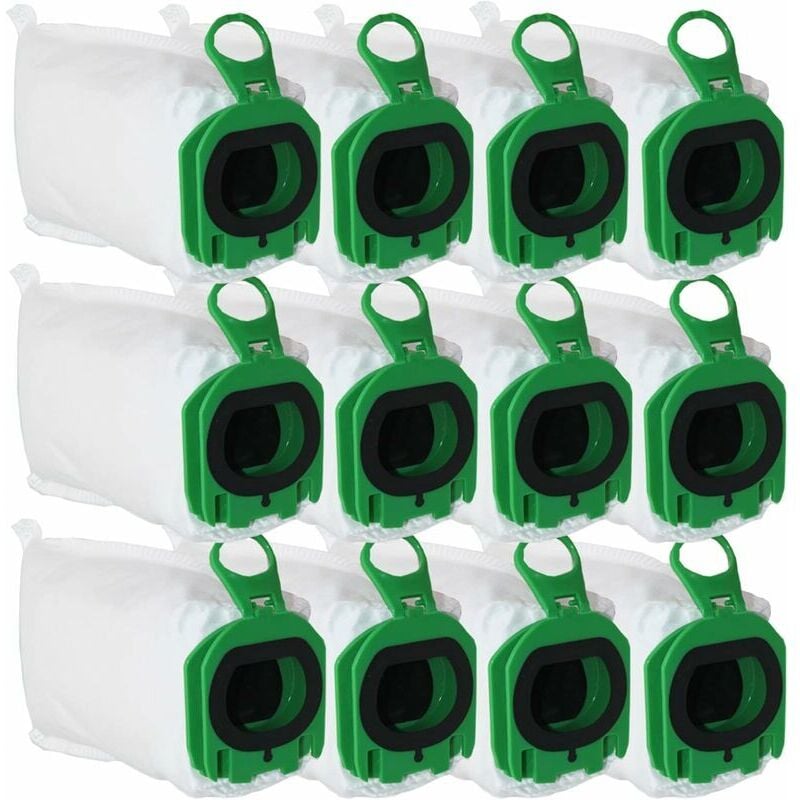 12 Sacs d'Aspirateur pour Vorwerk Kobold VB100 VB 100, Sac À Poussière de Rechange pour Vorwerk Kobold FP100 FP 100 Aspirateur