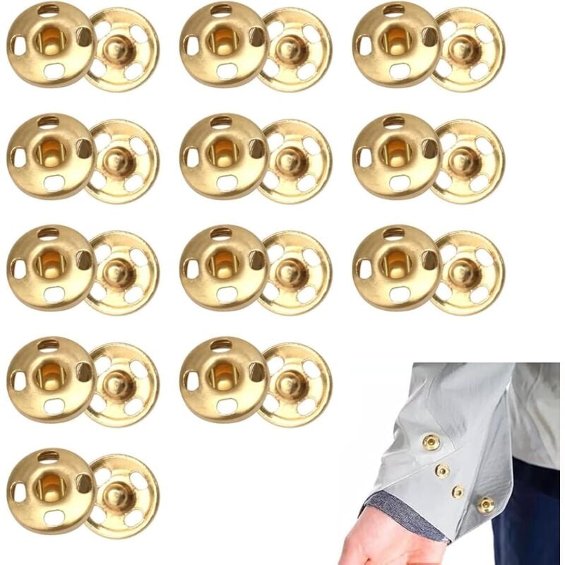 12 Sätze Goldene Metall Druckknöpfe 21mm, Zum Annähen Für Kleidung Rucksäcke Und diy Geldbörsen, druckknöpfe zum schrauben, Snap Button Maschine Set