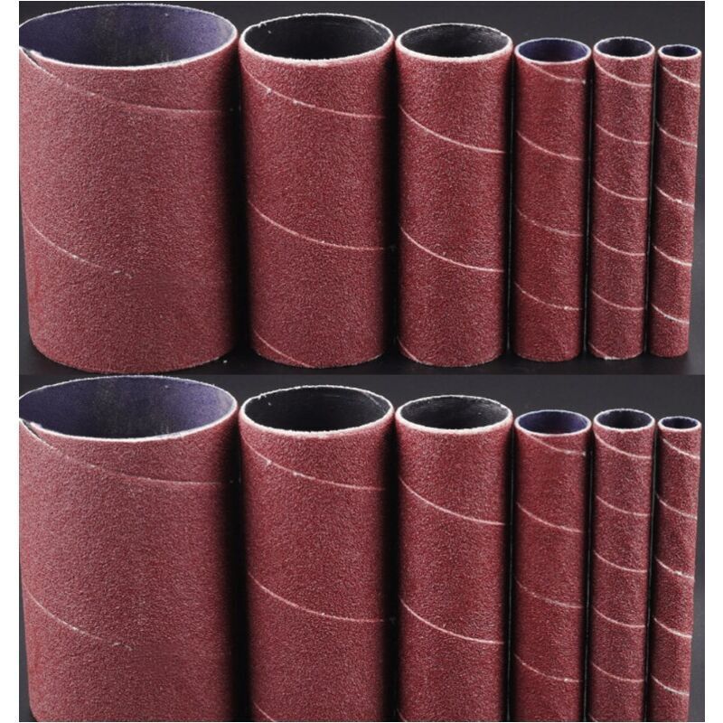 12 Schleifhülsen Ø12/20/25/38/55/80 mm – Körnung 80+120 – Schwingschleifer OSM100 / 600 – Zubehör – Verbrauchsmaterial