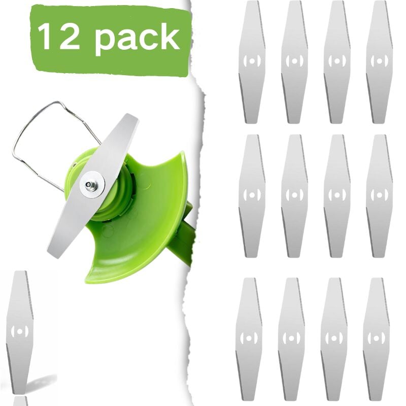 12 Stück Ersatzklingen für Rasenmäher, Klingen für elektrische Rasenmäher, kompatible Trimmer-Ersatzklingen, Rasenmäher-Zubehör, Ersatzklinge (Silber)