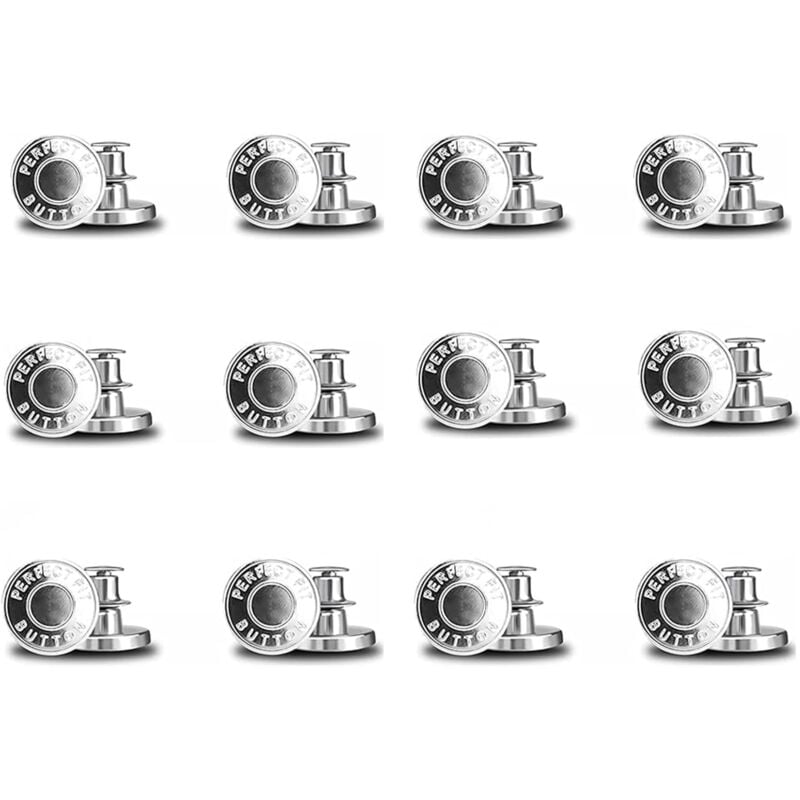 12 Stück Hosen Enger Machen Clip, Knöpfe Hosen Enger Machen, Jeans Knöpfe Ohne Nähen Benutzt für Erweitern Oder Reduzieren der Hosengröße