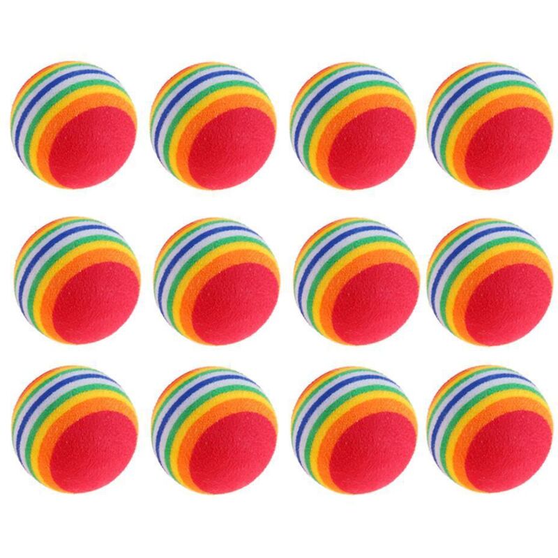 12 Stück Schaumstoff-Katzenball, Schaumstoff-Katzenball-Spielzeug, Schaumstoff-Katzenball, für Haustiere, interaktives Spielzeug,