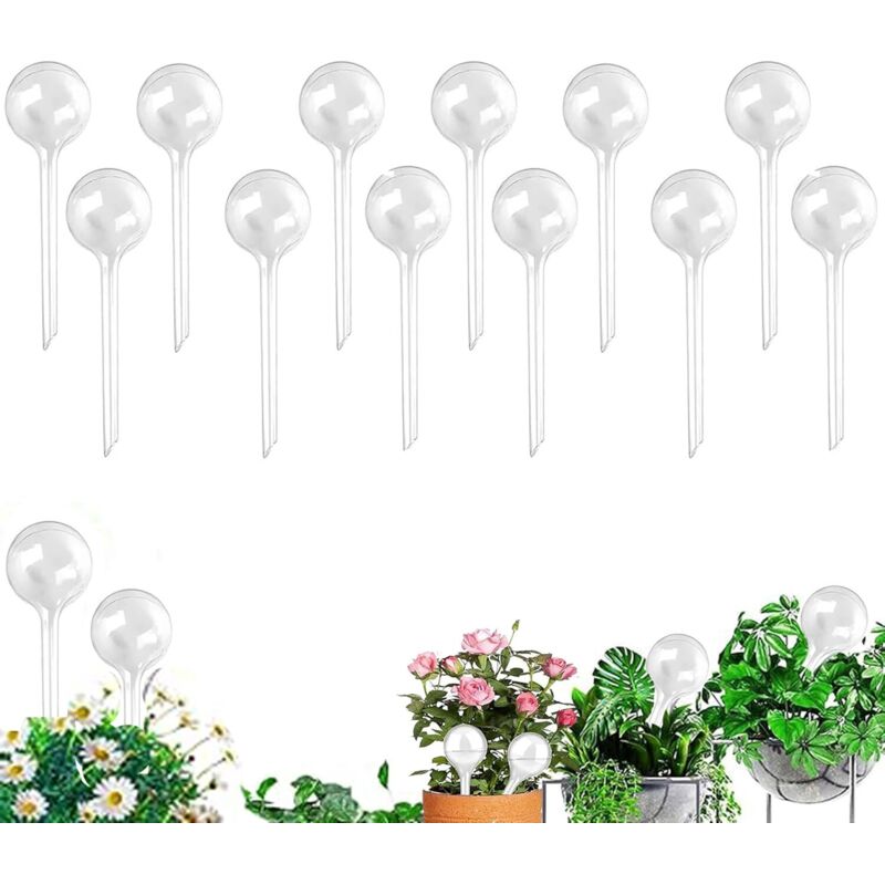 12 Stück Kleine Pflanzen Gießkugeln, 13x5cm Bewässerungskugel für Pflanzen, Automatische Bewässerungskugeln Topfpflanzen Pflanzenbewässerungskugeln