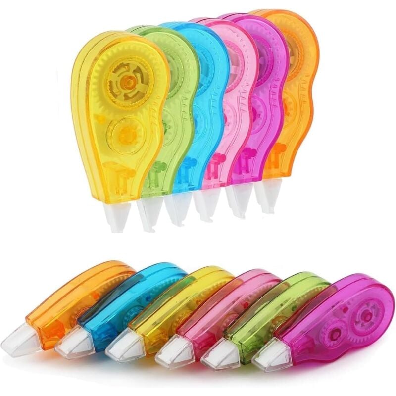 Bluedeer - 12 Stück Korrekturroller Korrekturmaus,4mx 5mm Korrekturbänder Set Mini mit Schutzkappe,Schulsachen Aesthetic,Fenster Korrigieren Roller