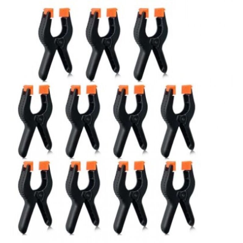 ZVD - 12 Stück Nylon-Federklemmen, 157 mm, Hochspannungs-Federklemmen, Klebeklemmen für Holzbearbeitung, Heimwerker, Fotohintergründe, Fotostudios