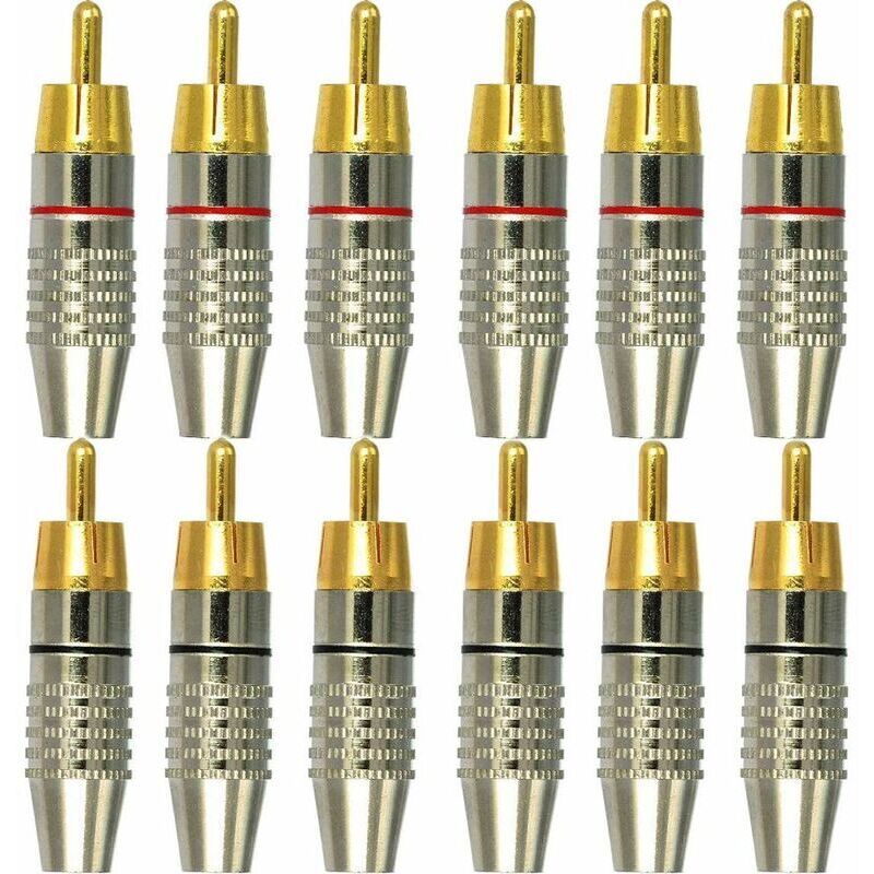 12 Stück RCA-Stecker, RCA-Audio-Video-Anschlüsse, RCA-Audio-Anschlussklemmen, lötfreie RCA-Stecker, RCA-Klinkenstecker