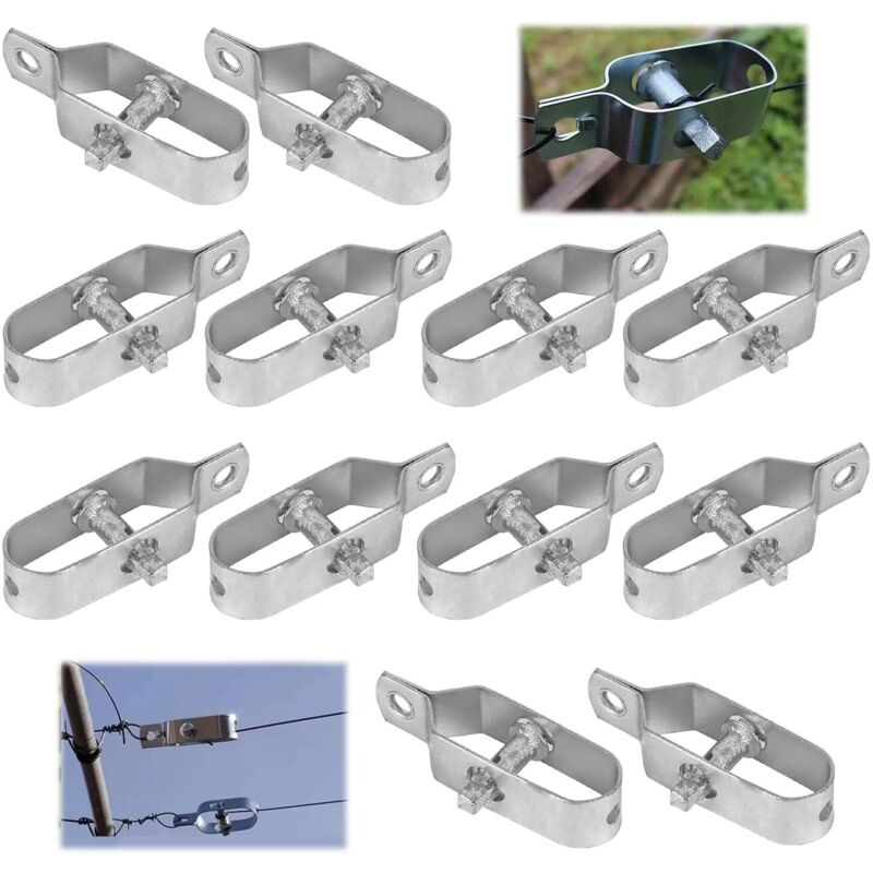 12 Stück Zaunspanner/Drahtspanner Verzinkt,90mm Fence Wire Tensioners, für Knotengeflechtzaun, Garten Spanndraht, Weidezaun